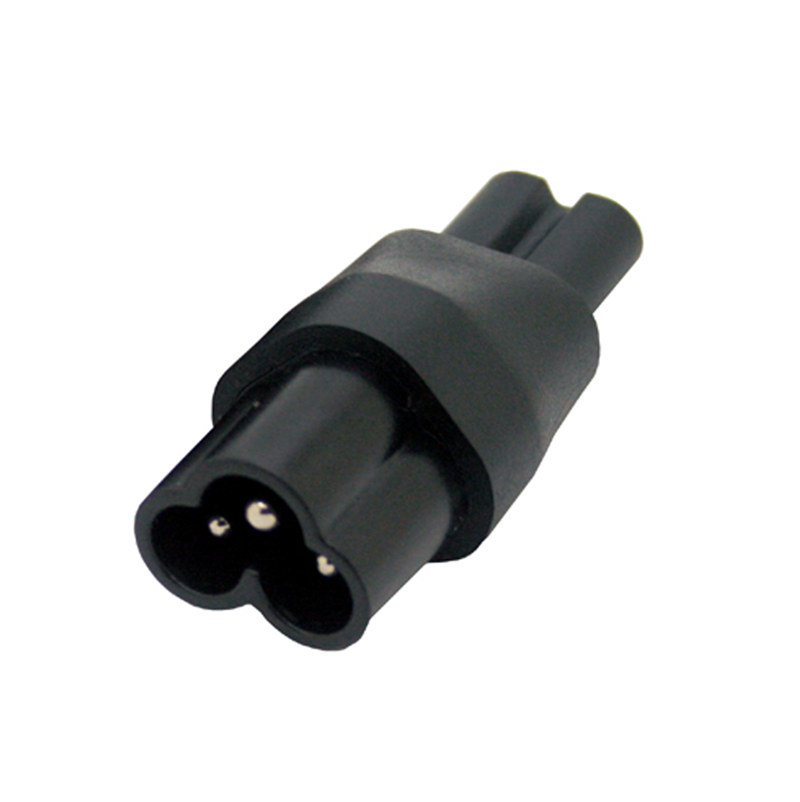 IEC 320 C6 to C7 power adapter, C6 micky 3pin male to C7 2pin female adapter PA-0134