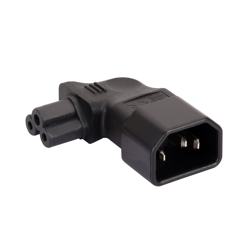 IEC 320 C14 male to C5 micky vertical left angle Power adapter PA-0144