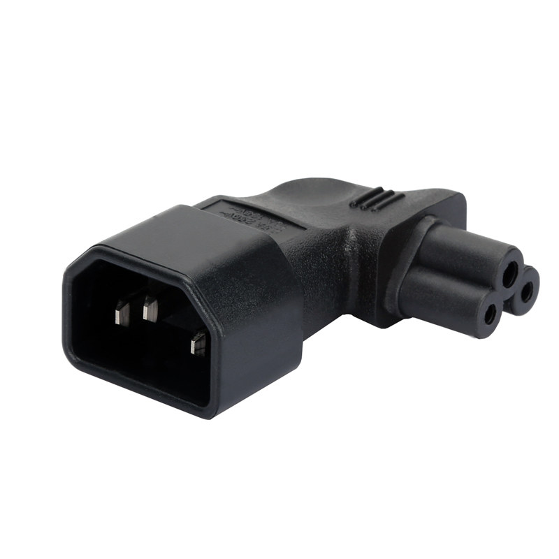 IEC 320 C14 male to C5 micky vertical Right angle Power adapter PA-0145