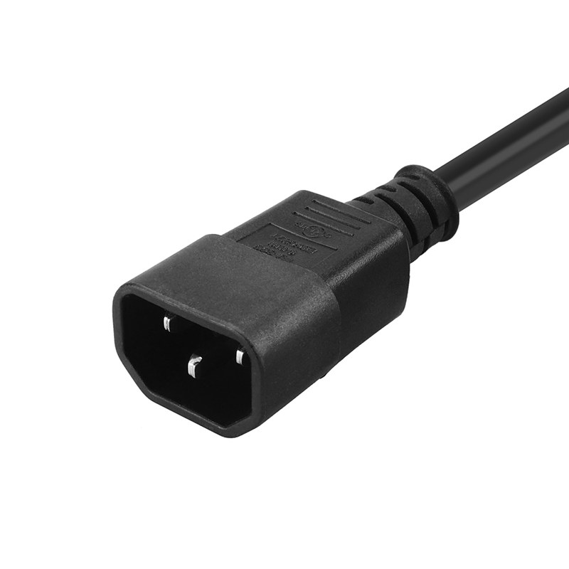 IEC 320 C14 to Nema 5-15/20R Adapter Cable,IEC 3Pole male to 15A 20A T Blade Household AC Power Cord, 1FT, PC-0004-1FT