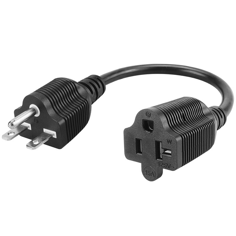 Nema 6-15P to Nema 5-15/20R Adapter Cable,Nema 6-15P to 20A T Blade AC Power Cord,1FT, PC-0005-1FT