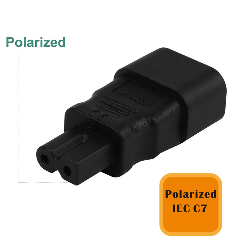 Plugrand WA-0003P IEC 320 C14 Male to Polarized IEC 320 C7 AC Adapter