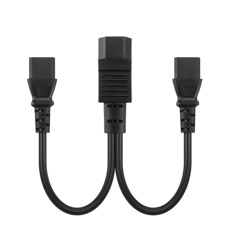 thumbnail image 2 of Kentek 1-Foot Y-Split Power Cable - IEC C14 To Dual C13 Connectors, 16AWG, 13A 250V 2 of 12